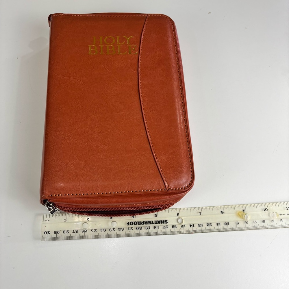 Brown Leather Bible case Cover NWT - Picture 11 of 12